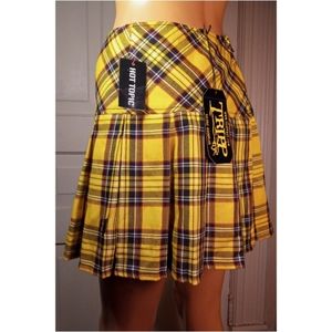 NWT Tripp NYC yellow pleated skirt punk goth Hot Topic